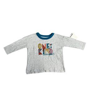 Open Edit Baby 6 Month Gray One Of A Kind Long Sleeve Crewneck Graphic Tee